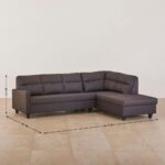 Fabric 3-Seater Right Corner Sofa with Chaise - Brown - Image 4