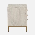 Solid Wood Bedside Table In Sandblasted White Finish With Drawers - Image 6