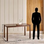 Solid Wood 6-Seater Dining Set with Chairs - Brown - Image 5