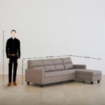 Fabric 3-Seater Right Corner Sofa with Chaise - Beige - Image 6