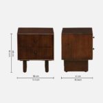 Mango Wood Bedside Table In Tubbaq Finish With 2 Drawers - Image 3