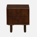 Mango Wood Bedside Table In Tubbaq Finish With 2 Drawers - Image 4