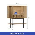 Premium Wooden Wine Bar Cabinet with Wine Racks & Dual Side Storage Cabinets for Home Bar - Image 3