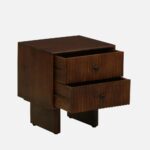 Mango Wood Bedside Table In Tubbaq Finish With 2 Drawers - Image 6
