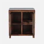Sheesham Wood Bar Cabinet in Provincial Teak Finish with Porcelain Top - Image 5
