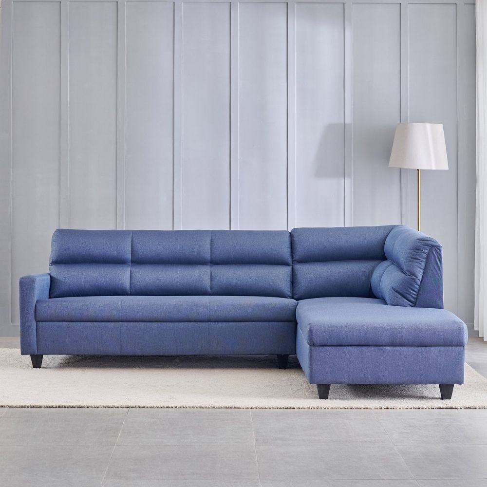 92 Fabric 3-Seater Right Corner Sofa with Chaise - Image 1