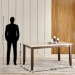 Marble Top 6-Seater Dining Set with Chairs - Brown - Image 3