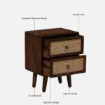 Sheesham Wood Bedside Table In Provincial Teak Finish - Image 4