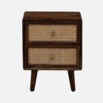 Sheesham Wood Bedside Table In Provincial Teak Finish - Image 5