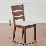 Set of 2 Solid Wood Dining Chairs – Brown - Image 6