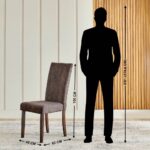 Marble Top 6-Seater Dining Set with Chairs - Brown - Image 5