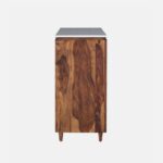 Sheesham Wood Bar Cabinet in Provincial Teak Finish with Porcelain Top - Image 3