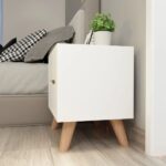 wooden Bedside Table in white with drawers - Image 3