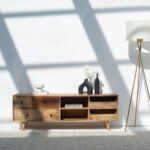 Mango Wood TV Unit with 3 Drawers - Image 2