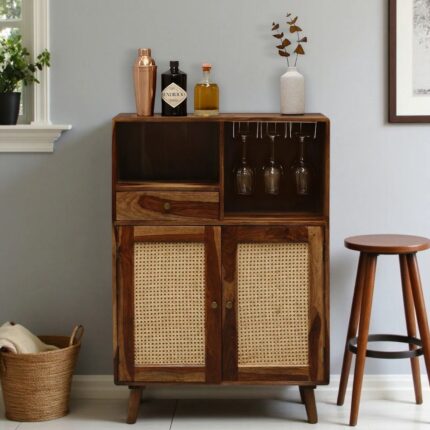 Sheesham Wood Bar Cabinet in long-lasting durability