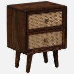 Sheesham Wood Bedside Table In Provincial Teak Finish - Image 2
