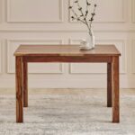 Sheesham Wood 4-Seater Dining Set with Chairs - Brown - Image 4