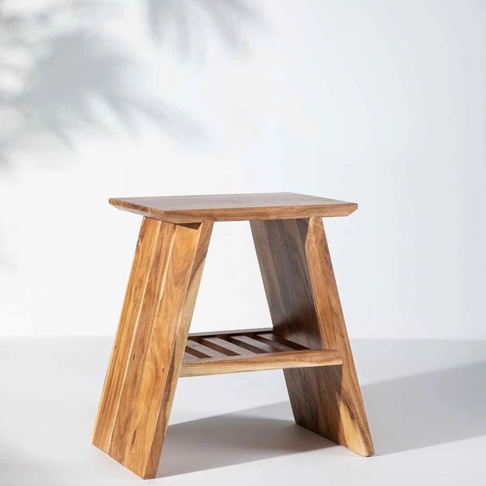 98 Solid Wood Bedside Table in Natural Finish - Image 1