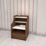 Wooden Bedside Table with Drawer & Open Shelf - Image 3