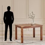 Sheesham Wood 4-Seater Dining Set with Chairs - Brown - Image 5