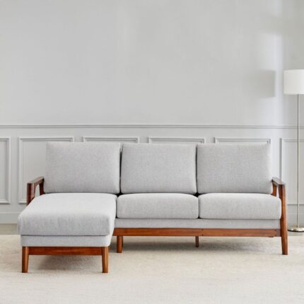 2-Seater Sofa with Left Lounge - Grey