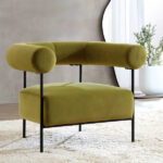 Green Velvet Armchair for Living Room, Bedroom & Lounge Seating