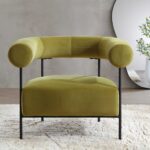 Green Velvet Armchair for Living Room, Bedroom & Lounge Seating - Image 2