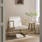 Natural Oak Rocking Armchair for Comfortable Living Room & Nursery Relaxation