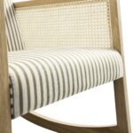 Linen-Blend Armchair with Natural Oak Frame & Rattan Armrests - Image 13