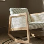 Linen-Blend Armchair with Natural Oak Frame & Rattan Armrests - Image 7