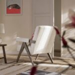 Soft Beige Bouclé Armchair with Weathered Oak Frame - Image 5