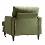Luxe Olive Green Velvet Armchair with Antique Brass Castor Legs for Elegant Home Seating - Image 8