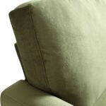 Luxe Olive Green Velvet Armchair with Antique Brass Castor Legs for Elegant Home Seating - Image 6