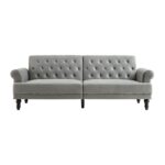 Velvet 2-Seater Convertible Sofa Bed - Image 7
