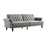 Velvet 2-Seater Convertible Sofa Bed - Image 6