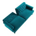 Velvet 3-Seater Chesterfield Sofa Bed - Image 3