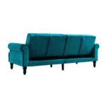 Velvet 3-Seater Chesterfield Sofa Bed - Image 11