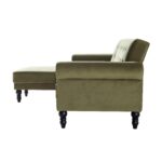 Green Velvet Chesterfield Chaise Sofa Bed - Image 6