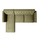 Green Velvet Chesterfield Chaise Sofa Bed - Image 3