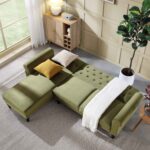 Green Velvet Chesterfield Chaise Sofa Bed - Image 2