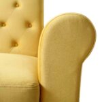 Yellow Velvet Chesterfield Chaise Sofa Bed - Image 8