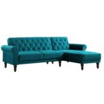Velvet Chesterfield Chaise Sofa Bed for Luxurious Indian Living Spaces - Image 8