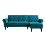 Velvet Chesterfield Chaise Sofa Bed for Luxurious Indian Living Spaces - Image 9
