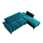 Velvet Chesterfield Chaise Sofa Bed for Luxurious Indian Living Spaces - Image 6