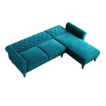 Velvet Chesterfield Chaise Sofa Bed for Luxurious Indian Living Spaces - Image 4