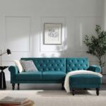 Velvet Chesterfield Chaise Sofa Bed for Luxurious Indian Living Spaces