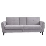 Light Grey Brushed Fabric 3-Seater Storage Sofa Bed - Image 7