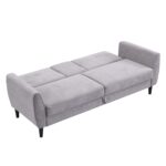 Light Grey Brushed Fabric 3-Seater Storage Sofa Bed - Image 3