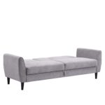 Light Grey Brushed Fabric 3-Seater Storage Sofa Bed - Image 10