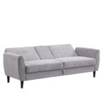 Light Grey Brushed Fabric 3-Seater Storage Sofa Bed - Image 11